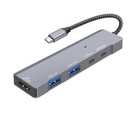 LinQ Hub USB-C Multiport 5-en-1 HDMI 4K 60Hz USB et Charge PD 100W Gris