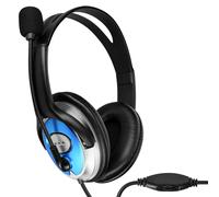 LinQ Micro-casque filaire double jack 3,5 mm avec télécommande volume Noir