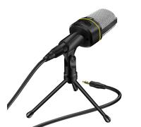 LinQ Microphone de Bureau branchement Jack 3.5mm avec Support Noir