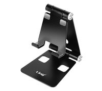 LinQ Mini Support Bureau Pliable pour Smartphone, Ultra Compact Noir