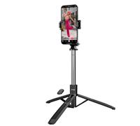 LinQ Perche Selfie Bluetooth Extensible avec Trépied Stable Support Rotatif Noir