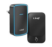 Sonnette sans Fil pour Maison avec Carillon sur Prise Portée 150m et LED LinQ Noir