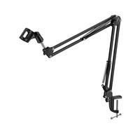 Support Micro Bras de Suspension Articulé Fixation Bureau Pliable Noir