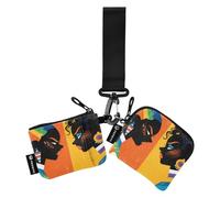 linqin Angry African Girls Lot de 2 portefeuilles fins et plats avec poche zippée pour le travail et les voyages, Filles africaines en colère, 1 size