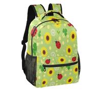 linqin Beetle Clover Garden Sac à dos décontracté multi-poches S, Jardin de trèfle scarabée, S