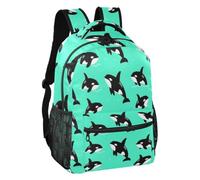 linqin Black Orca Whales Sac à dos décontracté avec sangle réglable Taille S, Baleines orques noires, M, Sac à dos
