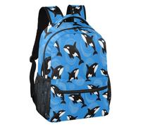linqin Black Orca Whales Sac à dos léger S, Baleines orques noires, S