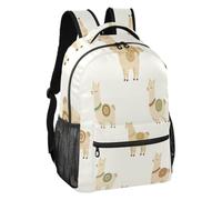 linqin Boho Llama Art Sac à dos léger S, Boho Lama Art, Small, Sac à dos | Doublure intérieure en peau de pêche noire, 4 petites poches intérieures séparées, randonnée en plein air