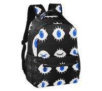 linqin Bold Blue Eye Art Sac à livres multi-poches S, Œil bleu audacieux, S | Sac de rangement multi-compartiments pour les trajets quotidiens, les élèves du secondaire