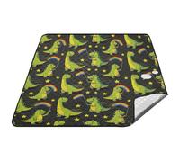 linqin Couverture de plage extra large | Tapis de camping carré surdimensionné, avec pochette de transport, pour bébé rampant, yoga, dinosaure, arc-en-ciel, drapeau