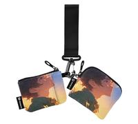 linqin Curious Boy Lot de 2 porte-monnaie pour cartes de crédit avec porte-clés pour homme et femme, Garçon curieux, 1 size