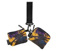 linqin Curious Men Lot de 2 porte-monnaie amovibles avec poche zippée pour homme et femme Jaune et noir, Curious Men Jaune et Noir, 1 size