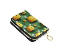 linqin Cute Bees Mini porte-cartes à fermeture éclair pour voyage essentiel blocage RFID en cuir PU antivol lors de vos déplacements