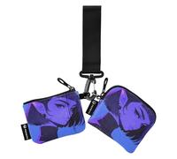 linqin Elf Lot de 2 pochettes pour pièces de monnaie et cartes avec poche zippée pour homme et femme Bleu, Bleu elfe, 1 size