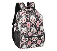 linqin Fox Sac à dos multi-poches Motif masque floral S, Masque floral renard, Small, Sac à dos | Doublure intérieure en peau de pêche noire douce et confortable au toucher pour les adolescents de 7 à 18 ans