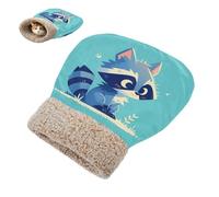 linqin Hideway for cute's Winter Little Cute Lit pour chat en forme de raton laveur - Sac de couchage idéal - En peluche douce - Auto-chauffant