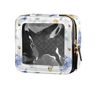 linqin Jolie pensée bleue transparente trousse de maquillage sacs de voyage pour articles de toilette sac de soins de la peau pour voyage, Jolie pensée bleue, 1 size