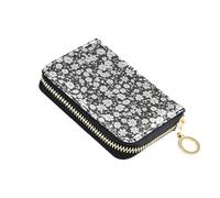 linqin Little Floral Mini porte-cartes de crédit en cuir PU pour voyage essentiel blocage RFID 9 emplacements pour cartes en déplacement Noir