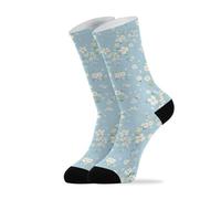 linqin Little Flowers Lot de 2 paires de chaussettes de course à pied douces pour femme Bleu