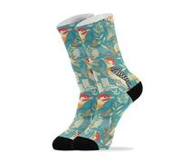 linqin Lot de 2 paires de chaussettes de course à pied légères pour homme Motif oiseaux Pivert arc-en-ciel