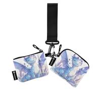 linqin Lot de 2 pochettes pour pièces de monnaie, porte-cartes, porte-monnaie, porte-monnaie, porte-monnaie, porte-monnaie avec dragonne pour femmes et filles Motif dragon lavande, Blush lavande