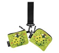 linqin Lot de 2 porte-monnaie amusants vert d'eau Lady Bugs pour femme - Porte-monnaie fin plat avec poche zippée pour homme et femme, Funny Sea Green, 1 size