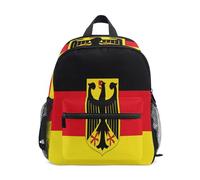 linqin Mini sac à dos en soie avec étiquette de nom pour enfants Motif drapeau de l'Allemagne