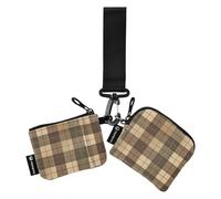 linqin Olive Drab Buffalo Checks Lot de 2 portefeuilles à monnaie pour femme Grande capacité Organisateurs d'argent avec dragonne pour homme et femme, Carreaux de buffle terne olive, 1 size