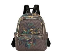 linqin Petit sac à dos avec sangle de bagage, Poisson pêcheur noir et blanc, Small, Sac à dos tendance