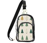 linqin Petit sac à main transparent pour événements avec bandoulière réglable | Sangle en coton, utilisation quotidienne en toutes saisons, pas de douleurs aux épaules, arbre de soldat de Noël
