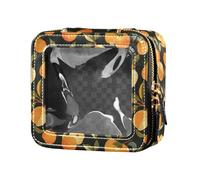 linqin Petite trousse de maquillage en cuir transparent avec jolies nectarines pour voyage, taille 1, Nectarines mignonnes, 1 size