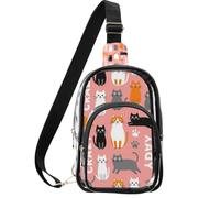 linqin Petits sacs à main transparents pour femme avec deux modes de transport