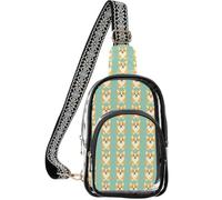 linqin Petits sacs à main transparents pour homme avec poche arrière cachée | Taille 18,8 x 10,2 x 25,4 cm, résistant à l'usure, pas de douleurs aux épaules, joli chien et chiot bleu