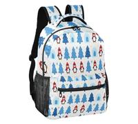 linqin Pingouin Igloo Trees Sac à dos d'école multi-poches S, Arbres igloo pingouins, M