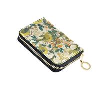 linqin Porte-cartes de crédit en cuir souple multifonction en forme d'oiseau vert avec 2 poches pour pièces de monnaie, usage quotidien