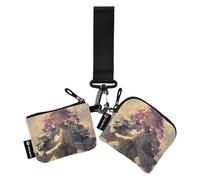 linqin Powerful Knight Lot de 2 portefeuilles fins et amovibles avec poche zippée pour pièces de monnaie pour homme et femme, Puissant chevalier, 1 size