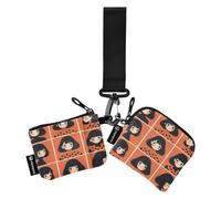 linqin Resilient Lot de 2 pochettes pour pièces de monnaie et cartes avec poche zippée pour le travail et les voyages, Filles asiatiques résilientes, 1 size