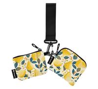linqin Retro Pears Lot de 2 porte-monnaie pour femme avec porte-clés Taille compacte, Poires rétro, 1 size