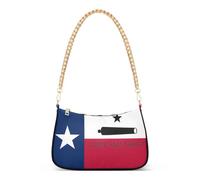 linqin Sac à bandoulière en chaîne pour femme avec poche à fermeture éclair | Drapeau du Texas Come and Take It, facile à nettoyer, chaîne en or massif, décoration pour toutes les saisons