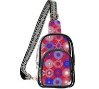 linqin Sac à bandoulière pour les navetteurs quotidiens avec deux modes de | Fermeture éclair en métal, conforme aux règles de sécurité, pas de douleurs aux épaules, explosion florale patriotique de
