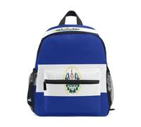 linqin Sac à dos drapeau du Salvador pour enfants garçons préscolaires sangle de poitrine sacs de livre avec étiquette de nom pour filles Morrales escolares para ni?os