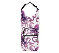 linqin Sac à dos élégant en forme de pieuvre violet avec cordon de serrage avec poches et porte-bouteille d'eau, porte-bouteille d'eau de randonnée pour bouteilles d'eau de 50/61/81/1,2 l, Poulpes