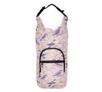 linqin Sac à dos en bandoulière avec porte-bouteille d'eau à fermeture éclair pour vélo, randonnée, sac à dos pour bouteilles de 50/61/81/1,2 l, Oiseaux hirondelles vio, 1 size, Claasic