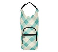 linqin Sac à dos fonctionnel avec poches et porte-bouteille d'eau Turquoise Buffalo Checks Sac à dos pour bouteilles d'eau de 50/61/81/1,2 l, Carreaux de buffle turquoise, 1 size, Claasic