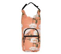 linqin Sac à dos léger avec cordon de serrage et porte-bouteille d'eau pour la randonnée, convient aux bouteilles de 50/61/81/1,2 l, Nature Pivoines Roses Pêche, 1 size, Claasic