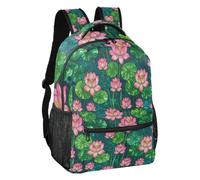 linqin Sac à dos léger et décontracté motif nénuphar pastel S, Art du nénuphar pastel, Small, Sac à dos