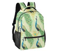 linqin Sac à dos léger et décontracté motif paon vintage S, Motif paon vintage orné, S, Sac à dos