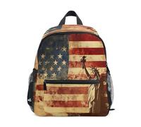 linqin Sac à dos Liberty Art avec drapeau des États-Unis pour enfants garçons maternelle sifflet livre sac avec étiquette de nom pour enfant mochilas escolares para ni?os