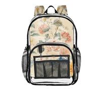 linqin Sac à dos rétro en PVC transparent pour enfants - Motif fleurs, Fleurs rétro., 1 size, Fleurs rétro., Taille unique