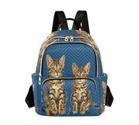 linqin Sac à dos tendance avec sangle de bagage, Deux chatons tigrés ludiques, Small, Sac à dos tendance